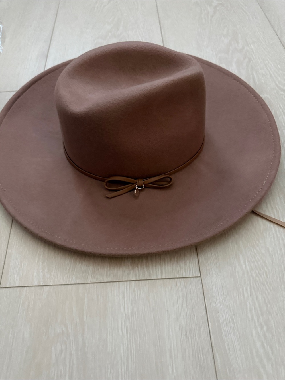 Ted Baker Abbiiio Bow Wool Wide-Brim Felt Fedora in Dark Brown - Picture 9 of 11